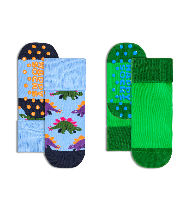 Kids 2-Pack Cute Stegosaurus Anti Slip Socks