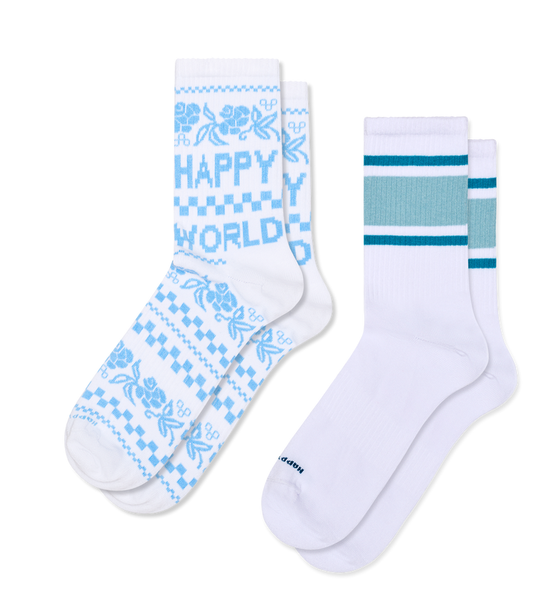 2-Pack Happy World Sneaker Socks
