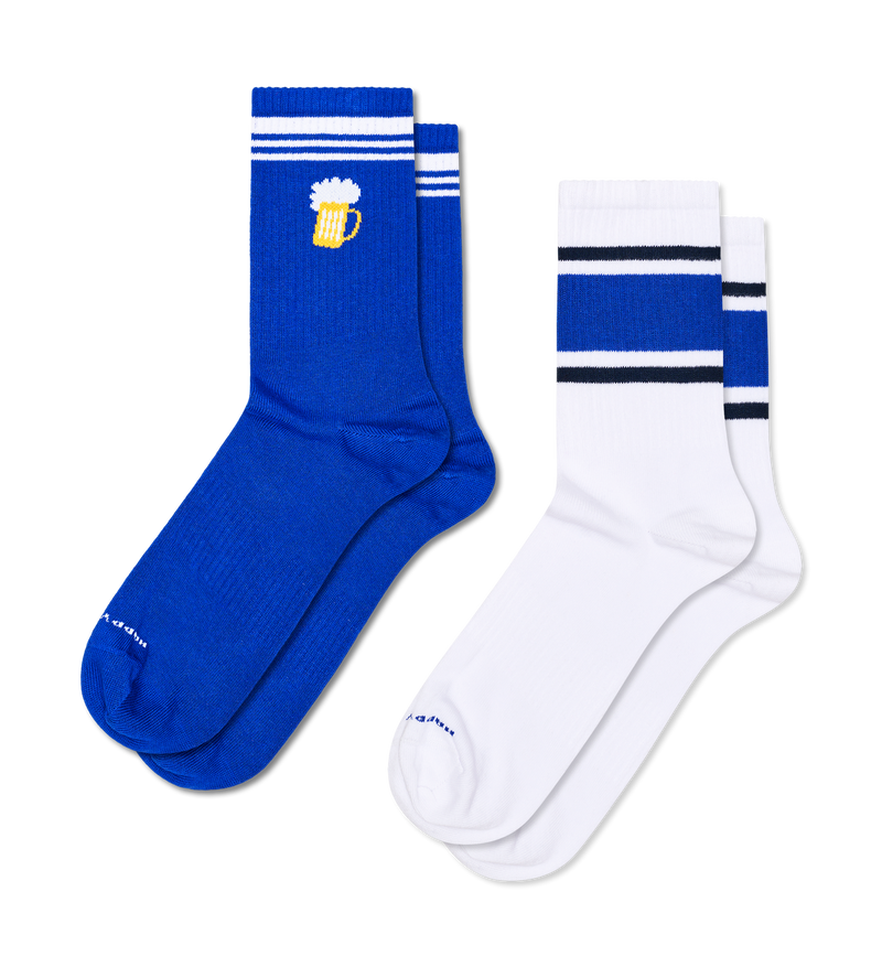 2-Pack Beer & Stripe Sneaker Socks