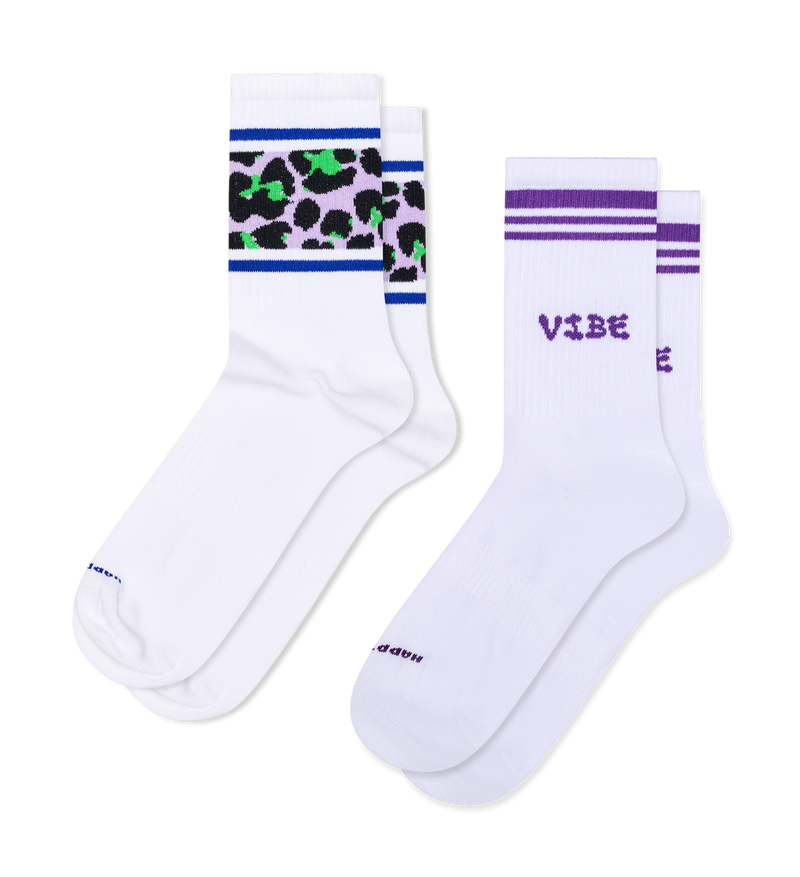 2-Pack Leo Stripe Sneaker Socks