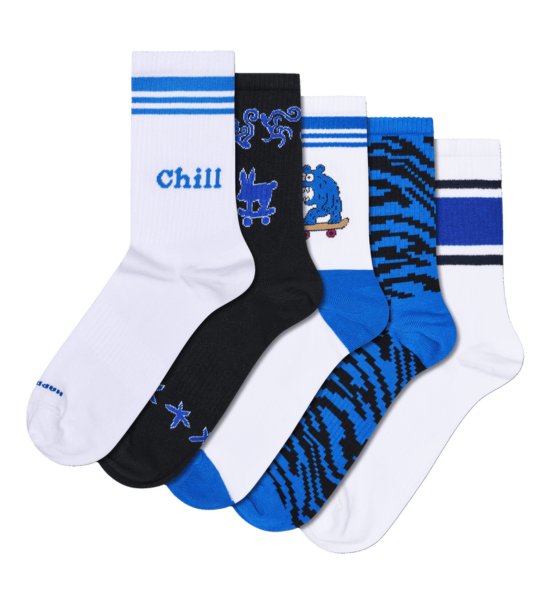 5-Pack Blue Sneaker Socks