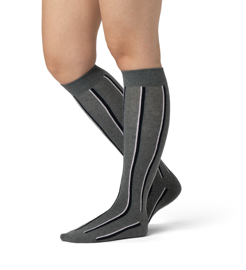 Vertical Stripe Knee High Sock