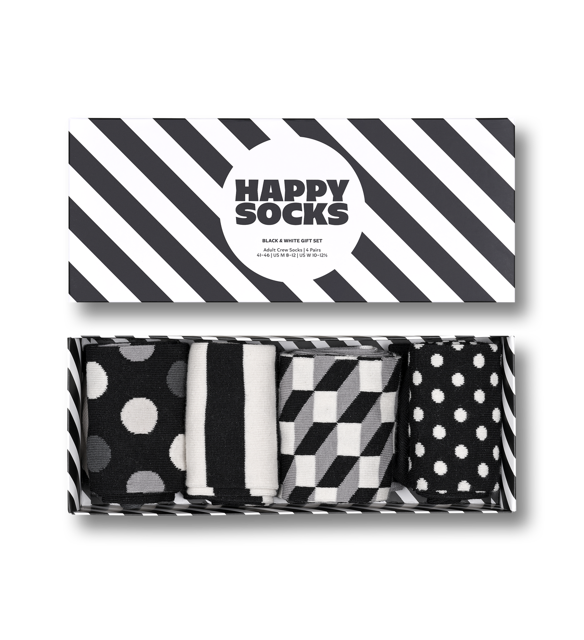 4-Pack Classic Black & White Socks Gift Set