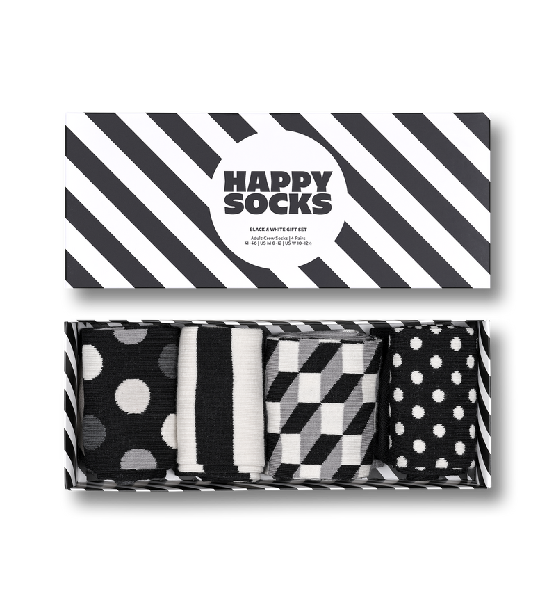 4-Pack Classic Black & White Socks Gift Set