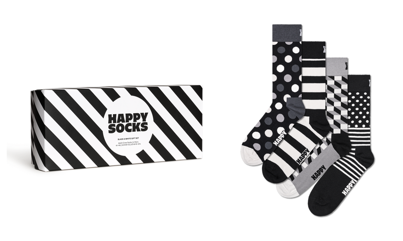 4-Pack Classic Black & White Socks Gift Set