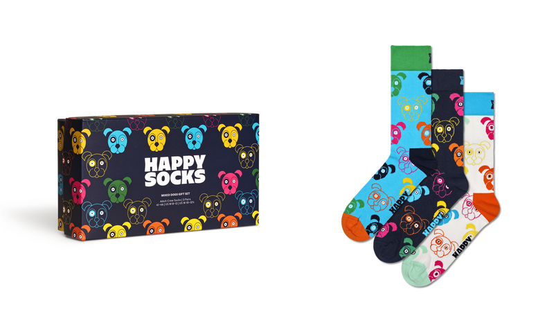 3-Pack Mixed Dog Socks Gift Set