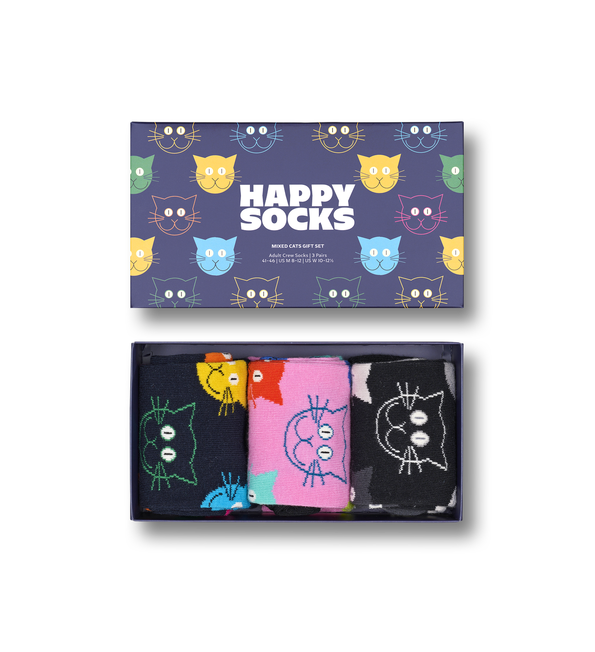 3-Pack Mixed Cat Socks Gift Set