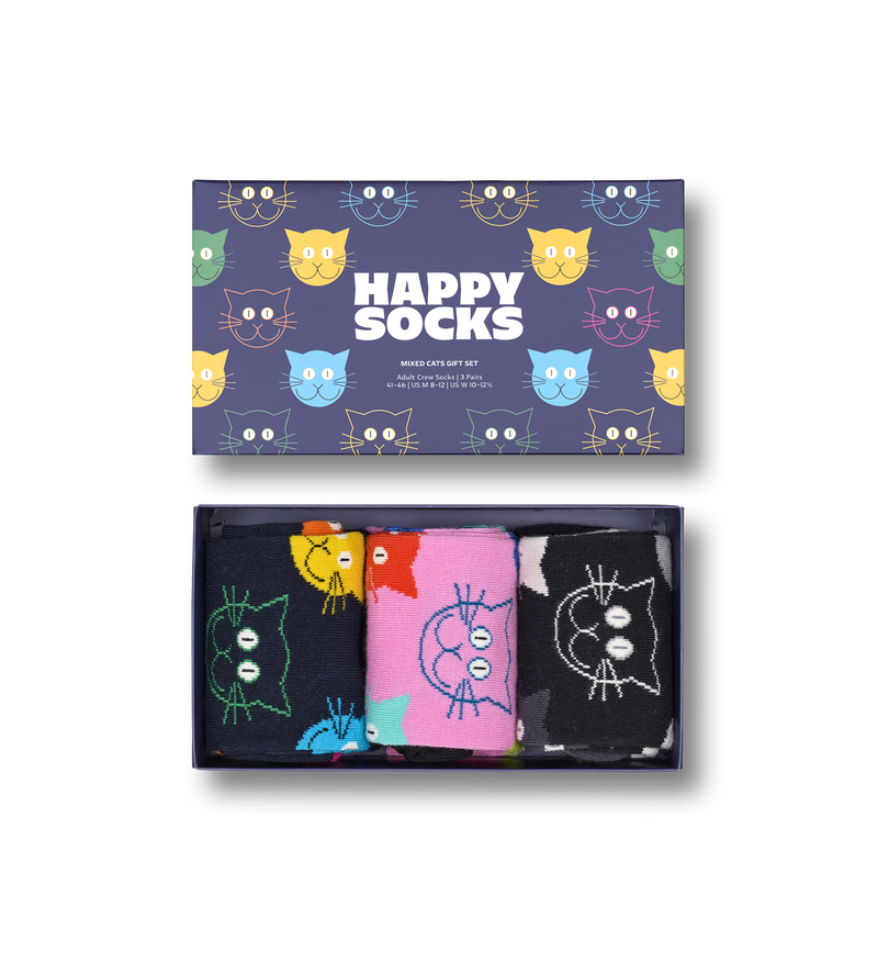 3-Pack Mixed Cat Socks Gift Set