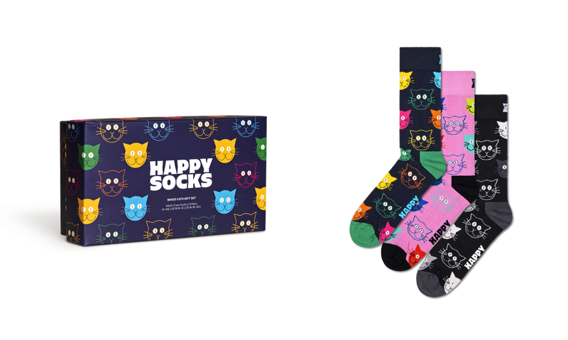 3-Pack Mixed Cat Socks Gift Set