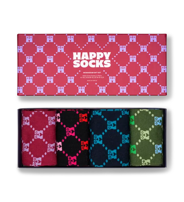 4-Pack H Monogram Socks Gift Set