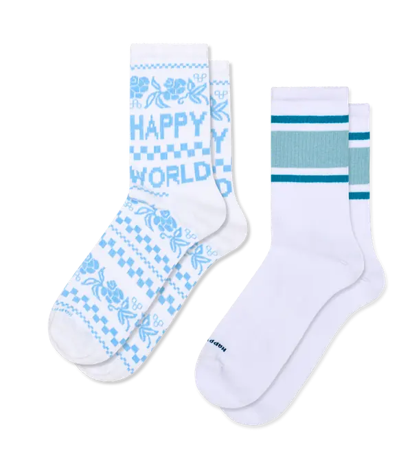 2-Pack Happy World Sneaker Socks