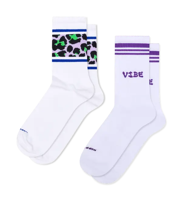 2-Pack Leo Stripe Sneaker Socks