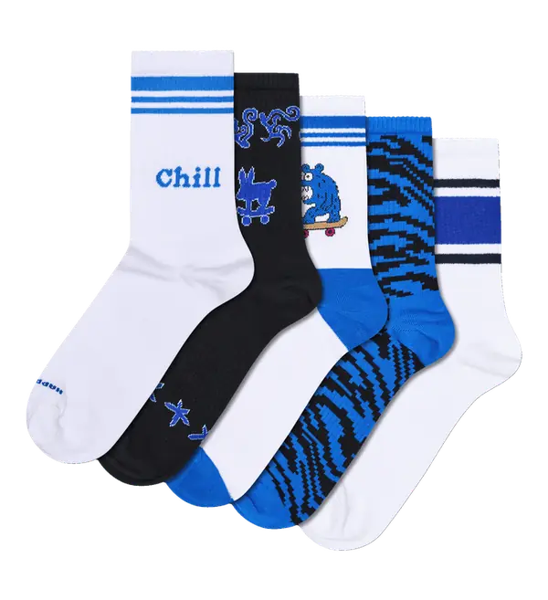 5-Pack Blue Sneaker Socks
